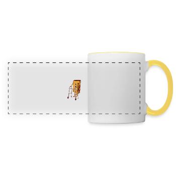 Rétro 80's Design Old-fashion 80's Design Dire " - Mug panoramique contrasté et blanc - blanc/jaune - Devant