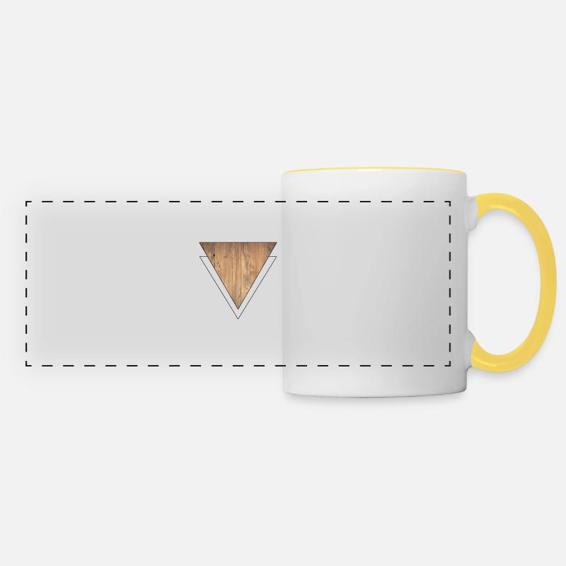 Wood triangle - Panoramic Mug - white/yellow