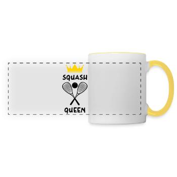 La Reine du Squash - Squash Queen - Mug panoramique contrasté et blanc - blanc/jaune - Devant