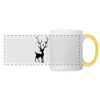 Deer Forest Antlers - Panoramic Mug - white/yellow - Front