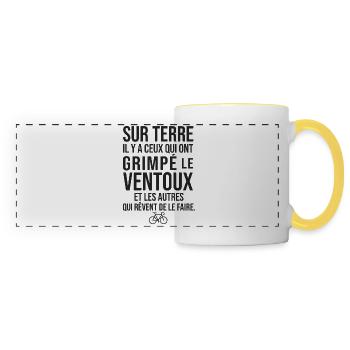 Vélo Mont Ventoux faire le Ventoux à vélo - Mug panoramique contrasté et blanc - blanc/jaune - Devant
