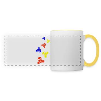 Gas mask symbol - Panoramic Mug - white/yellow - Front
