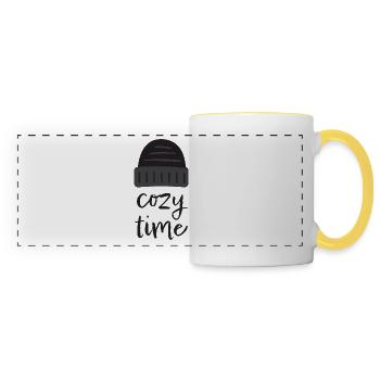 cozy time - Panoramatasse - Weiß/Gelb - Vorne