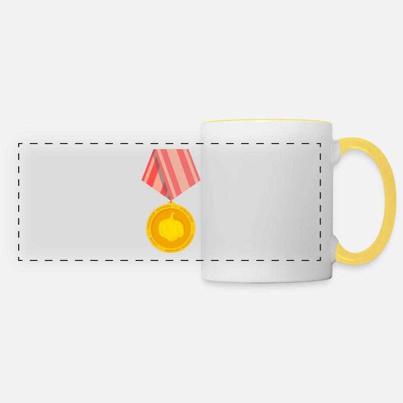 Médaille du Scorpion de Moruga - Mug panoramique contrasté et blanc - blanc/jaune