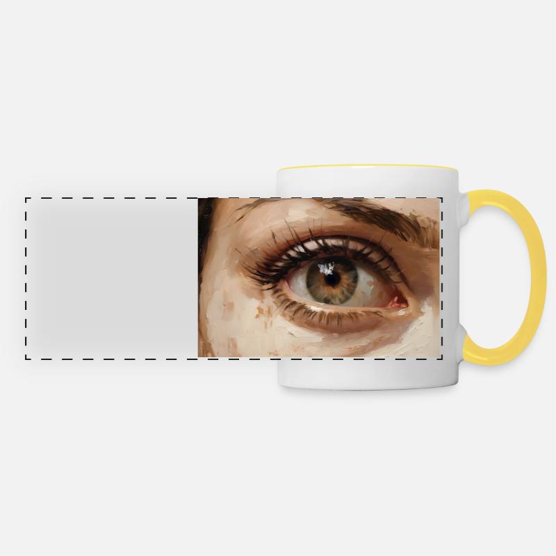 Auge Gemälde - Panoramatasse - Weiß/Gelb