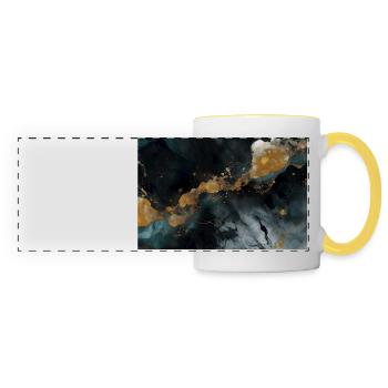Marble Natural Stone Texture - Panoramic Mug - white/yellow - Front