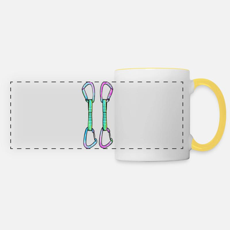 Rock climbing quickdraws - Panoramic Mug - white/yellow