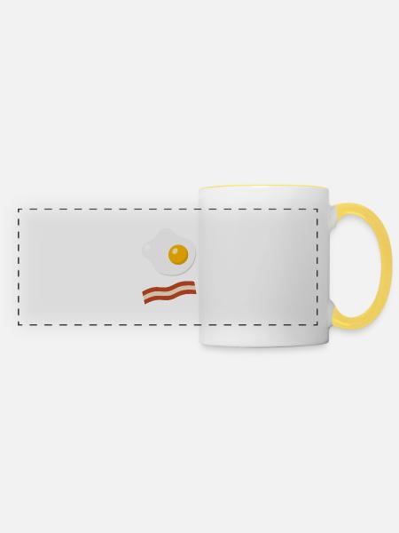 Minimal Bacon & Egg - Panoramatasse - Weiß/Gelb