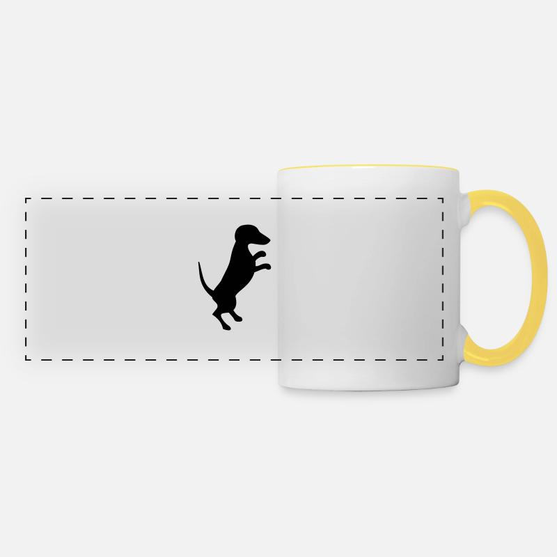 Teckel - Mug panoramique contrasté et blanc - blanc/jaune