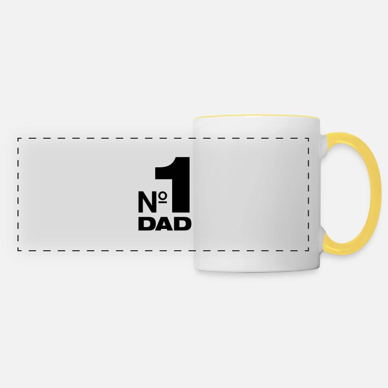 Nummer 1 Dad bester Vater Papa Vati Eltern Kinder - Panoramatasse - Weiß/Gelb