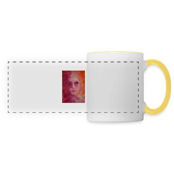 Reproduction d'art originale "Arlequin" - Mug panoramique contrasté et blanc - blanc/jaune - Devant