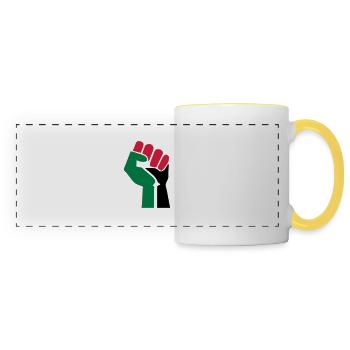 Zeichnen der palästinensischen Symbolflagge Paläst - Panoramatasse - Weiß/Gelb - Vorne
