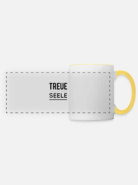 Treue Seele - Panoramatasse - Weiß/Gelb