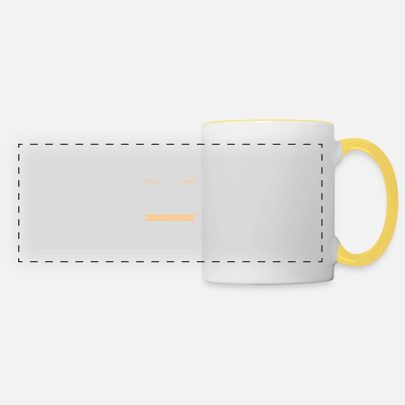 Blagues drôles - Mug panoramique contrasté et blanc - blanc/jaune
