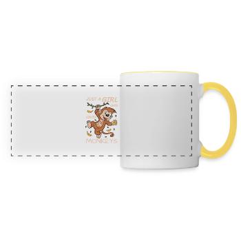 Just A Girl Who Loves Monkeys Singes Idée cadeau - Mug panoramique contrasté et blanc - blanc/jaune - Devant