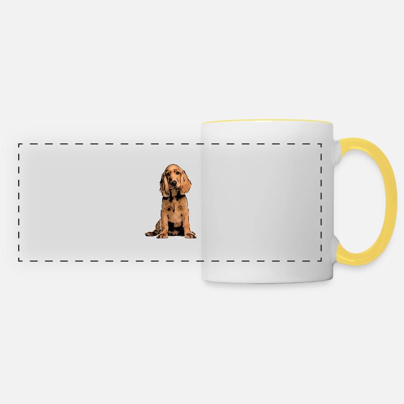 Cocker Spaniel Haustier Design - Panoramatasse - Weiß/Gelb