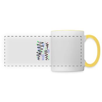 Destinations colorées. - Mug panoramique contrasté et blanc - blanc/jaune - Devant