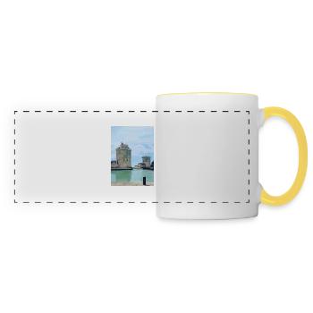Design de la rochelle - Mug panoramique contrasté et blanc - blanc/jaune - Devant