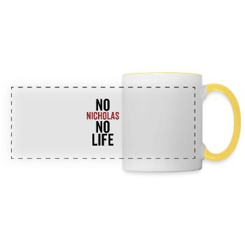 No Nicholas No Life - Panoramic Mug - white/yellow - Front