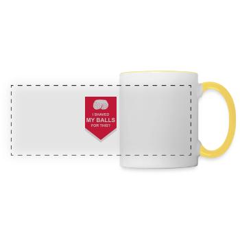 I shaved my balls - Panoramic Mug - white/yellow - Front