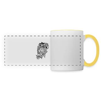 Tiger Head // Illustration - Panoramic Mug - white/yellow - Front