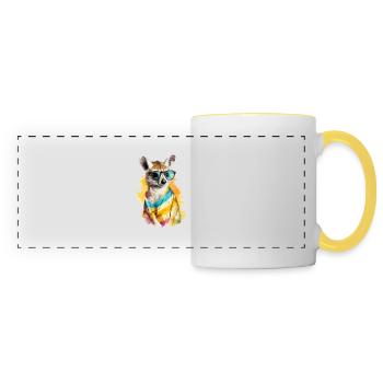 Liko the bespectacled numbat - Panoramic Mug - white/yellow - Front
