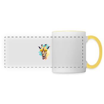 Mani la girafe - Mug panoramique contrasté et blanc - blanc/jaune - Devant