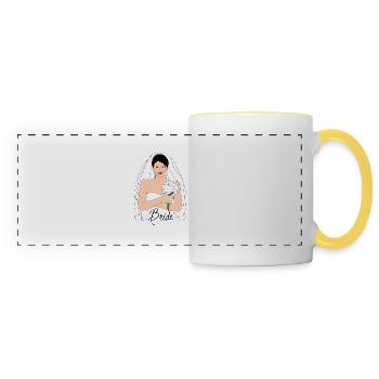 Noir de mariée - Mug panoramique contrasté et blanc - blanc/jaune - Devant