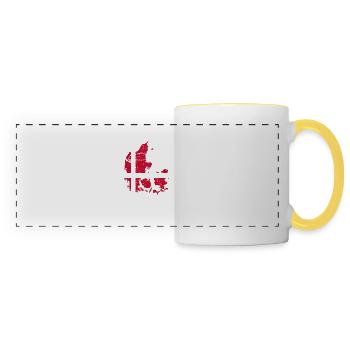 Denmark national flag Danish pride Nordic - Panoramic Mug - white/yellow - Front