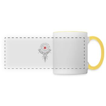 vikings valhalla calling me celts norsemen - Panoramic Mug - white/yellow - Front
