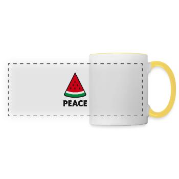 Peace Palestine - Mug panoramique contrasté et blanc - blanc/jaune - Devant