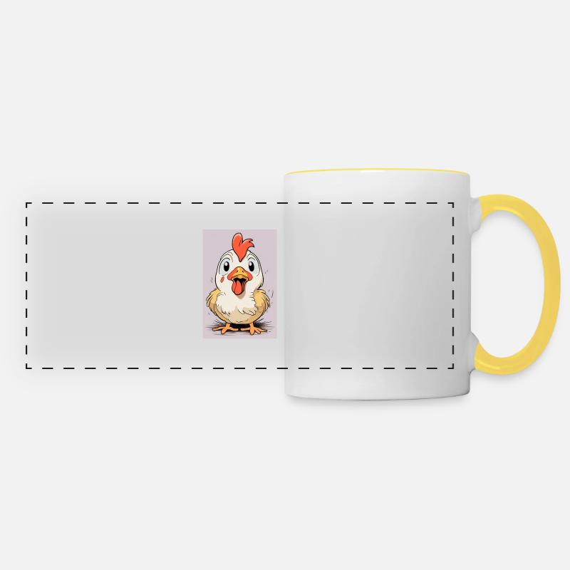 Cart(oon)Chicken - Panoramic Mug - white/yellow