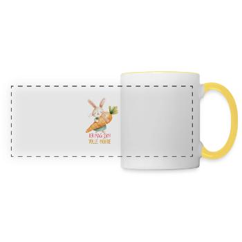 Ich mag Dich volle Möhre - Panoramatasse - Weiß/Gelb - Vorne