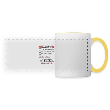 Danke an beste Architekt Abschiedsgeschenk - Panoramatasse - Weiß/Gelb - Vorne