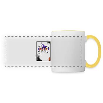 sa saison effrayante - Mug panoramique contrasté et blanc - blanc/jaune - Devant