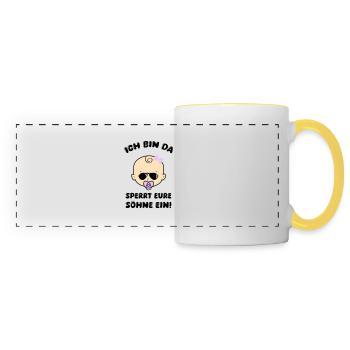 Baby girl locks up your sons - Panoramic Mug - white/yellow - Front