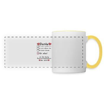 Dankeschön für Renovierungshelferin Renovierung - Panoramatasse - Weiß/Gelb - Vorne