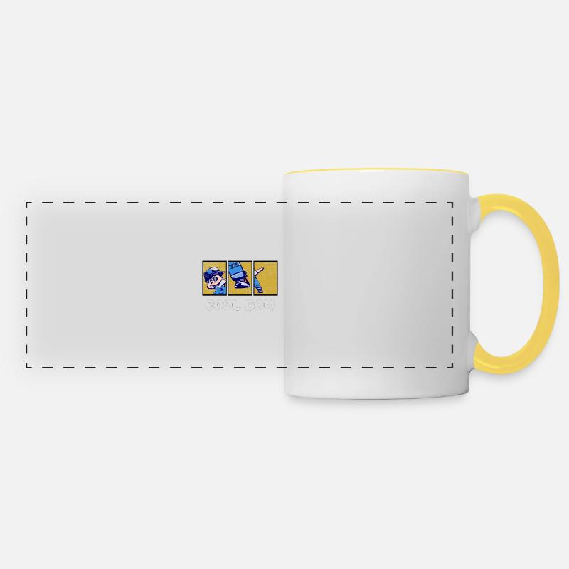 garçon cool - Mug panoramique contrasté et blanc - blanc/jaune