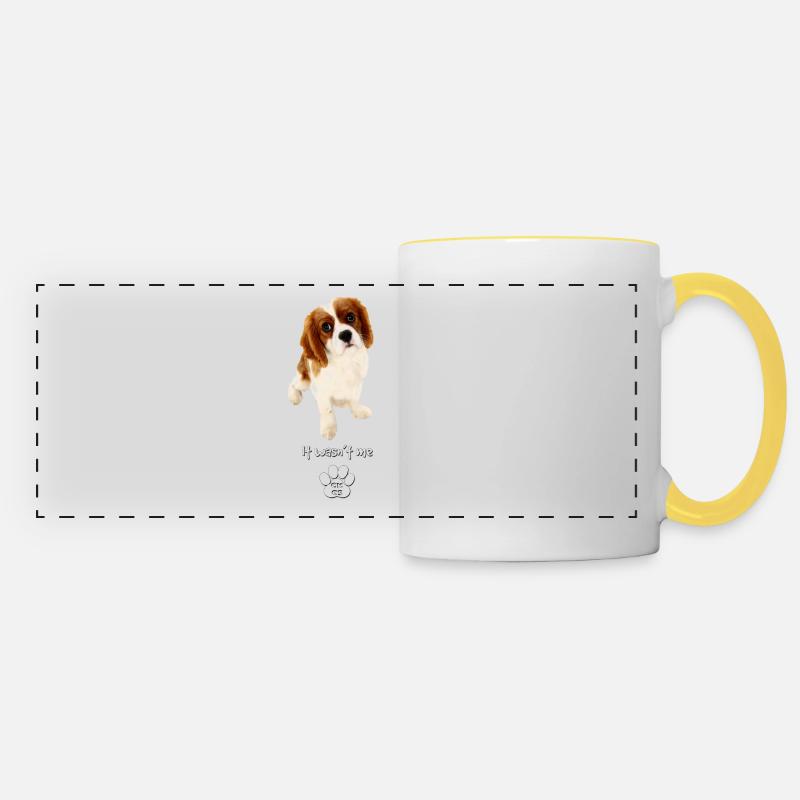 Ce n'était pas moi - Mug panoramique contrasté et blanc - blanc/jaune