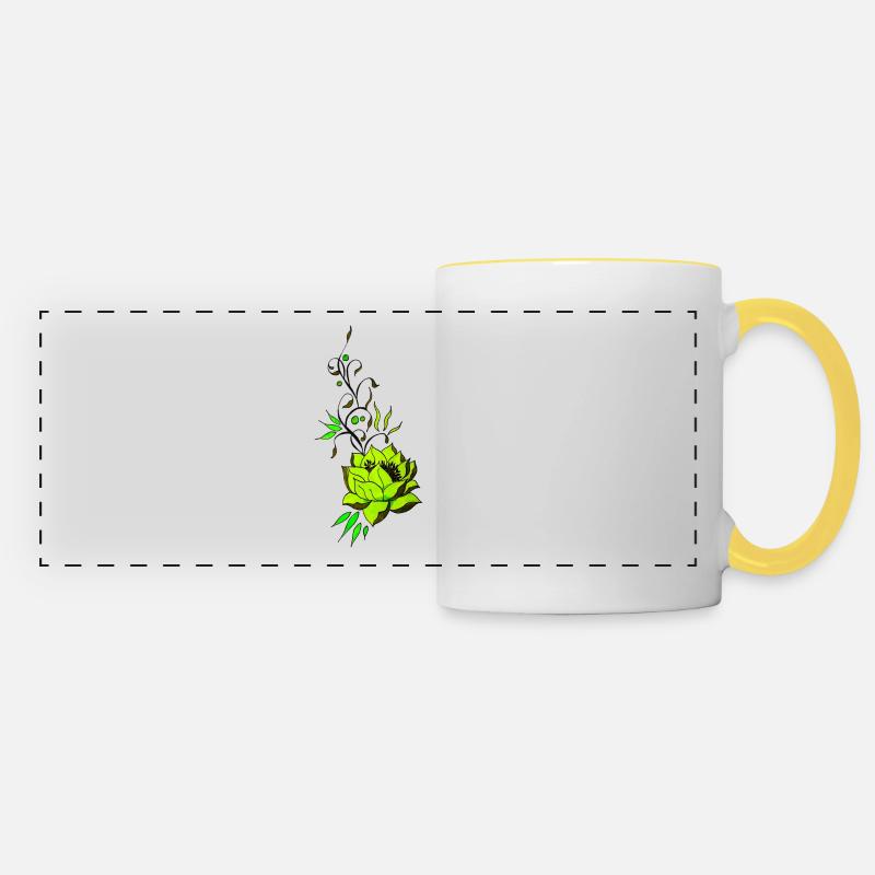 Bright Succulent Vines - Panoramic Mug - white/yellow