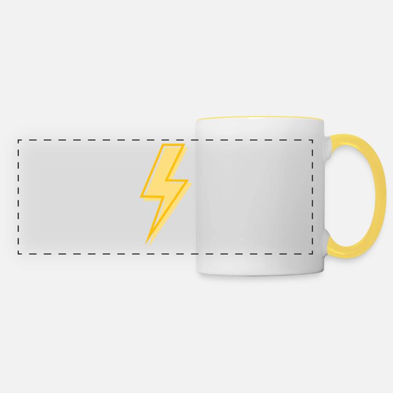 Eclair jaune - Mug panoramique contrasté et blanc - blanc/jaune