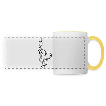 Valentinstag. Liebe, love - Panoramic Mug - white/yellow - Front