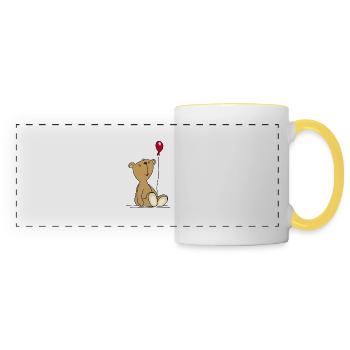 Teddy Bear Balloon cuddly children's toys - Panoramic Mug - white/yellow - Front