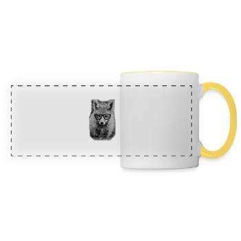 Nerd Fox - Mug panoramique contrasté et blanc - blanc/jaune - Devant