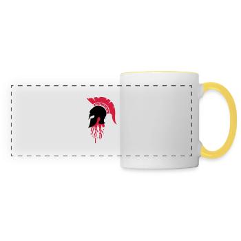 sparta_helm_blood - Panoramic Mug - white/yellow - Front