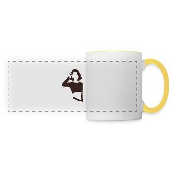 woman - Panoramic Mug - white/yellow - Front