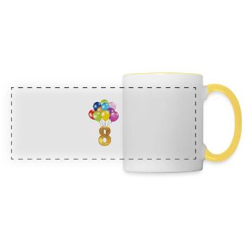 8 children birthday happy birthday - Panoramic Mug - white/yellow - Front