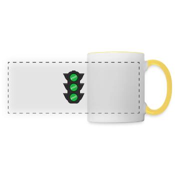 Feu vert - D’accord, d’accord, d’accord - Mug panoramique contrasté et blanc - blanc/jaune - Devant