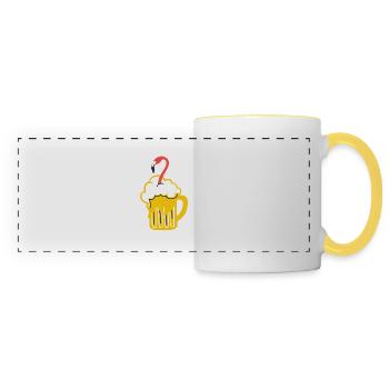Flamingo - Mug panoramique contrasté et blanc - blanc/jaune - Devant