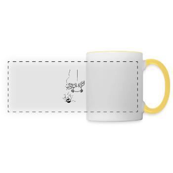 Beth l'araignée et Steve le crabe 2 - Mug panoramique contrasté et blanc - blanc/jaune - Devant